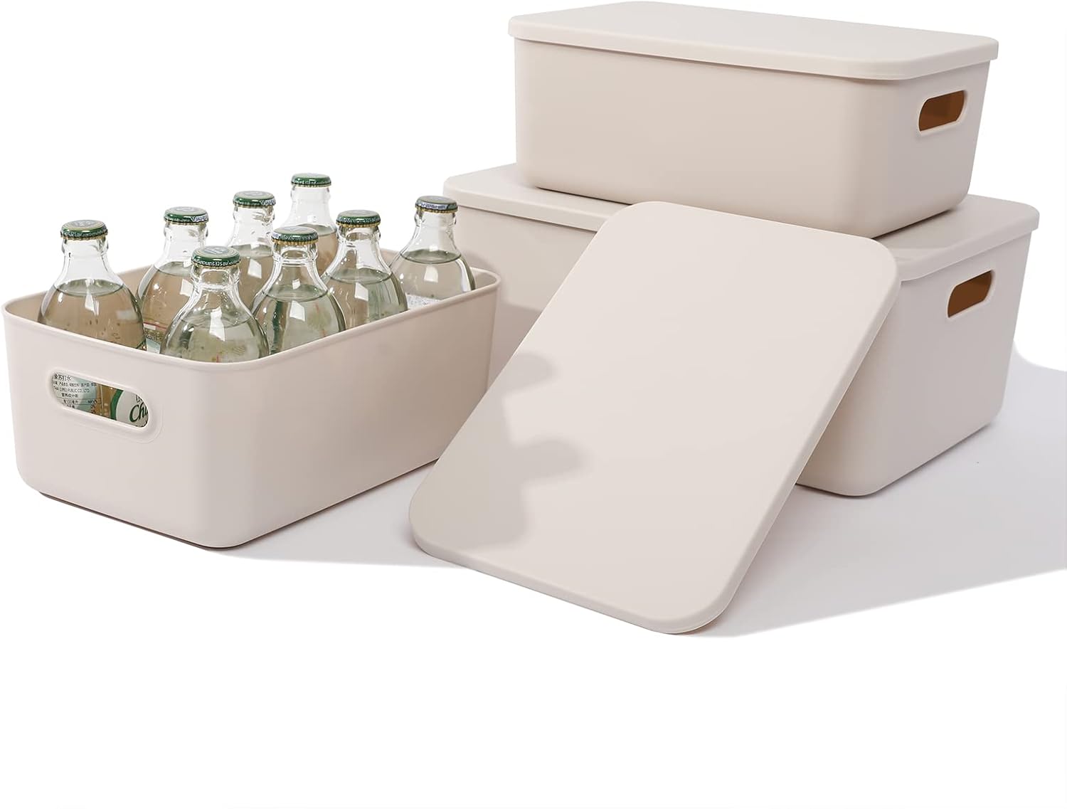 Multipurpose Plastic Storage Basket with Lockable Lid & Carry Handle main image 1