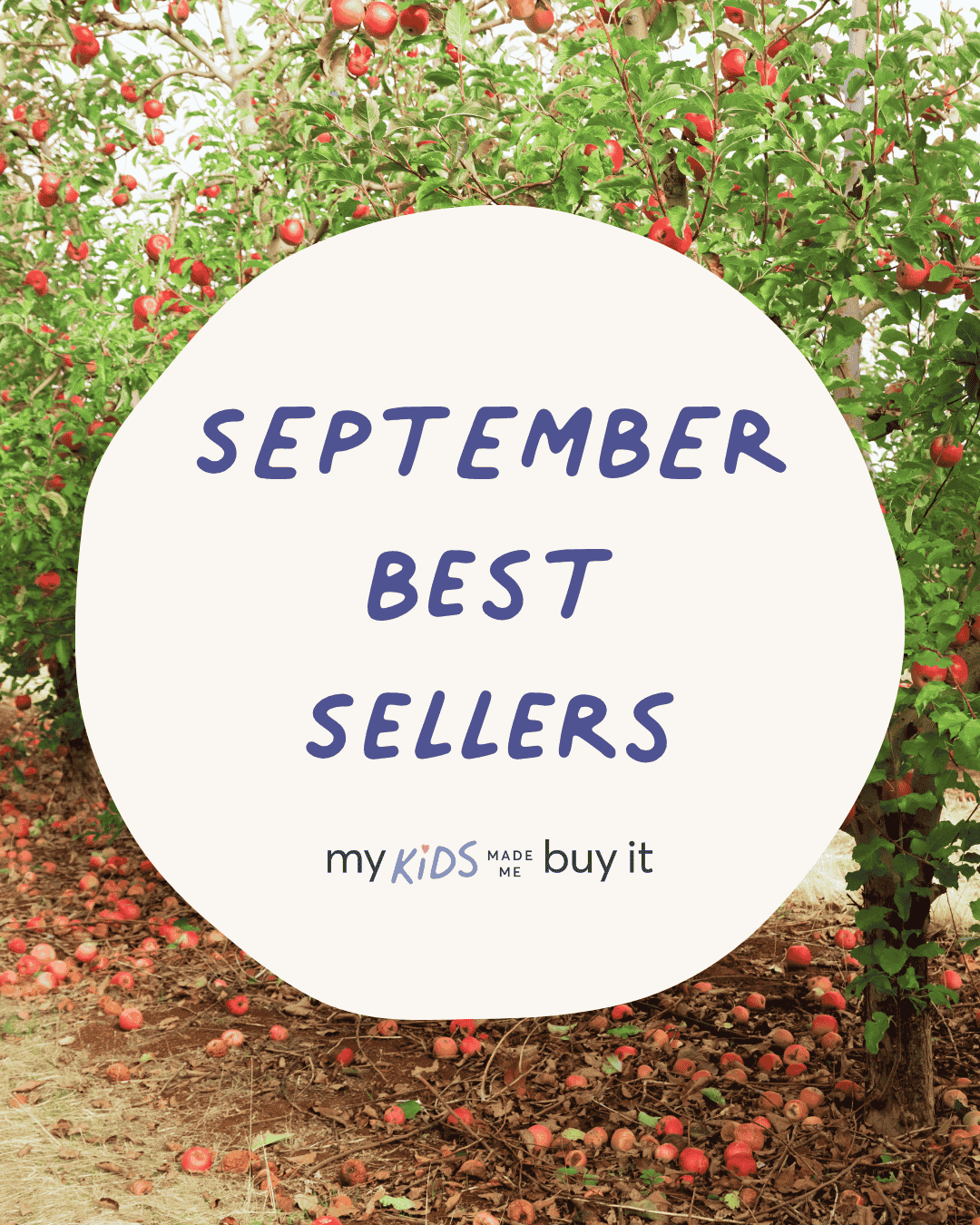 Apples on a tree with 'September Best Sellers' text overlay