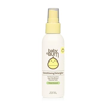 Baby Bum Conditioning Detangler Spray | Leave-In Conditioner Treatment with Soothing Coconut Oil| Natural Fragrance | Gluten Free and Vegan | 4 FL OZ