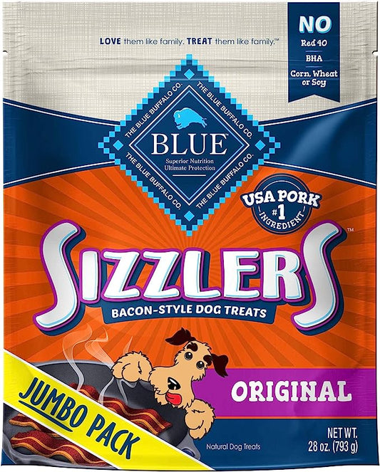 blue buffalo sizzlers original bacon-style dog treats