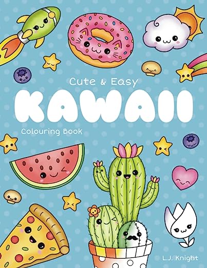 cute & easy kawaii colouring book
