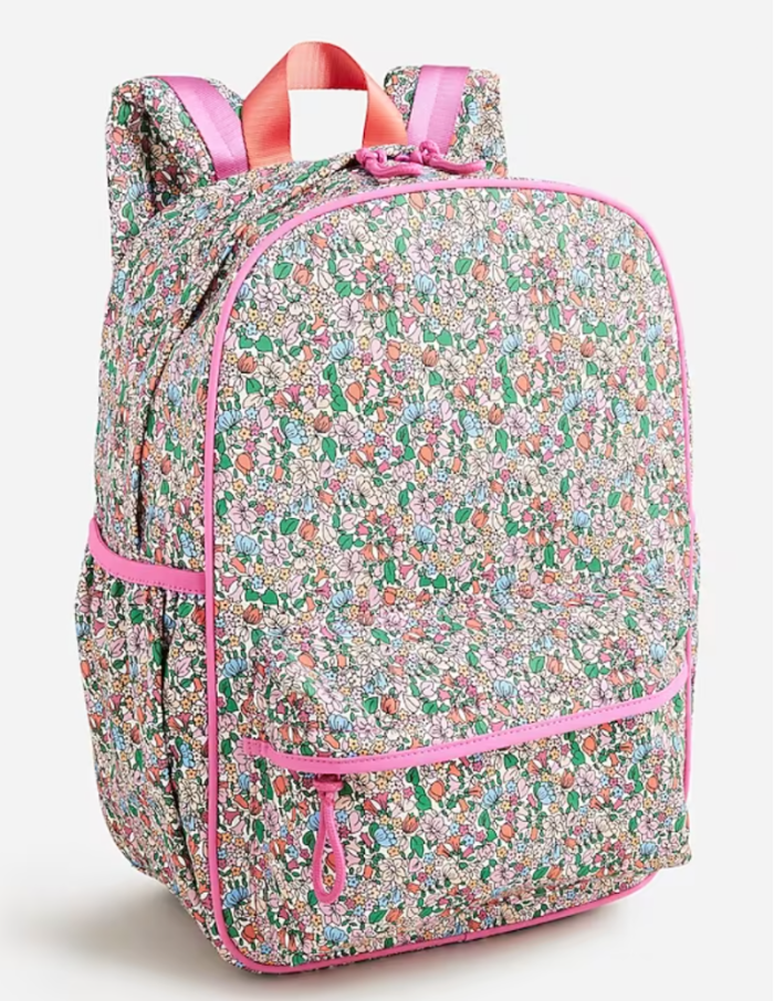 Girls' backpack in floral print