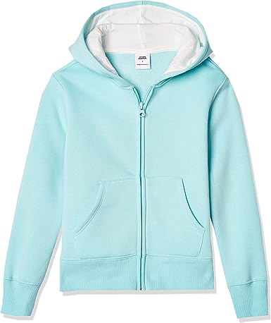 Girls Fleece Zip-Up Hoodie Sweatshirt (Aqua Blue)