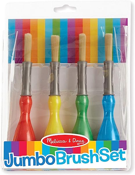 Melissa & Doug Jumbo Brush Set 4 pieces in red, yellow, green and blue