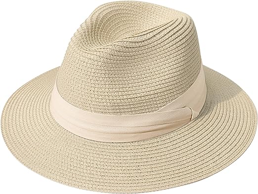 Lanzom Women Straw Panama Hat