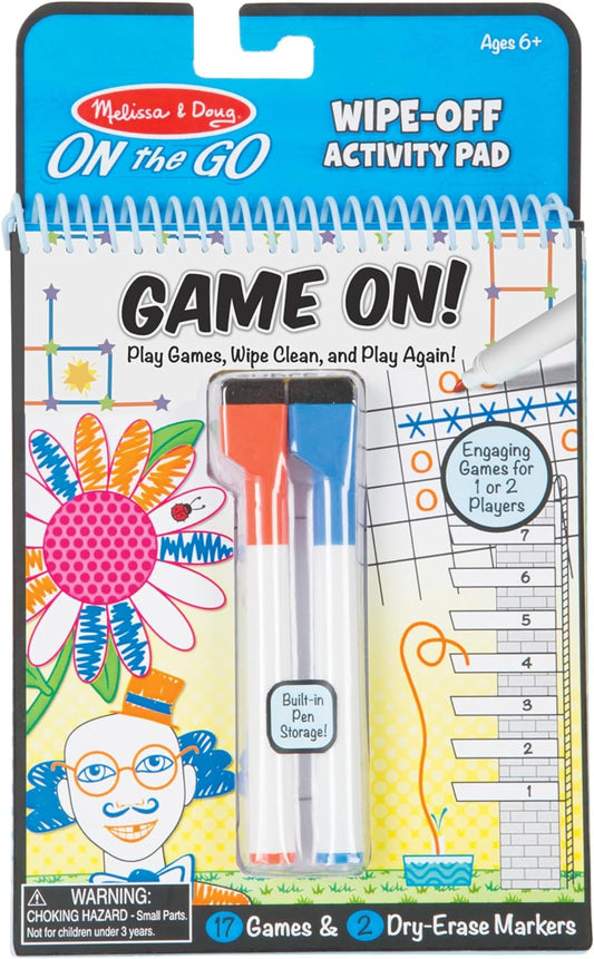 Melissa & Doug Reusable Wipe-Off Travel Game Pad with Markers