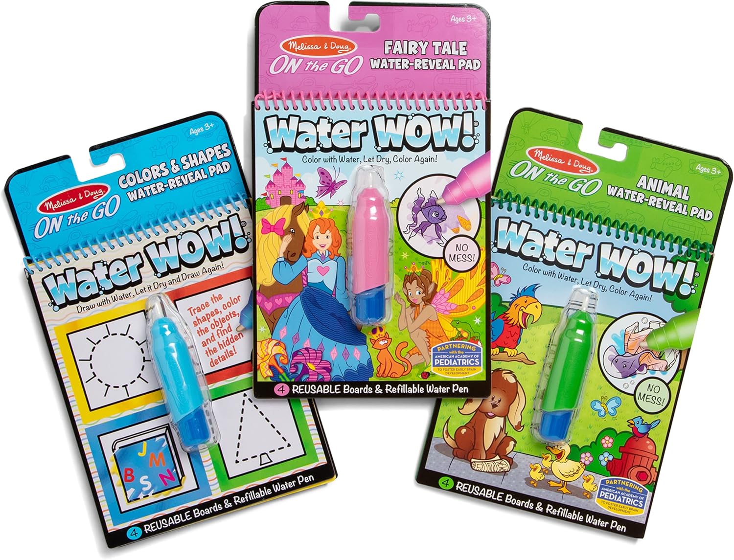Melissa & Doug Water WOW! Colors and Shapes, Fairy Tales, Animals