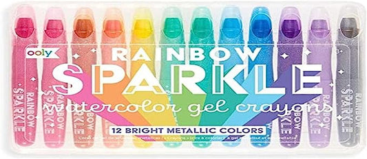 OOLY, Rainbow Sparkle Metallic Watercolor Gel Crayons (12 pieces)