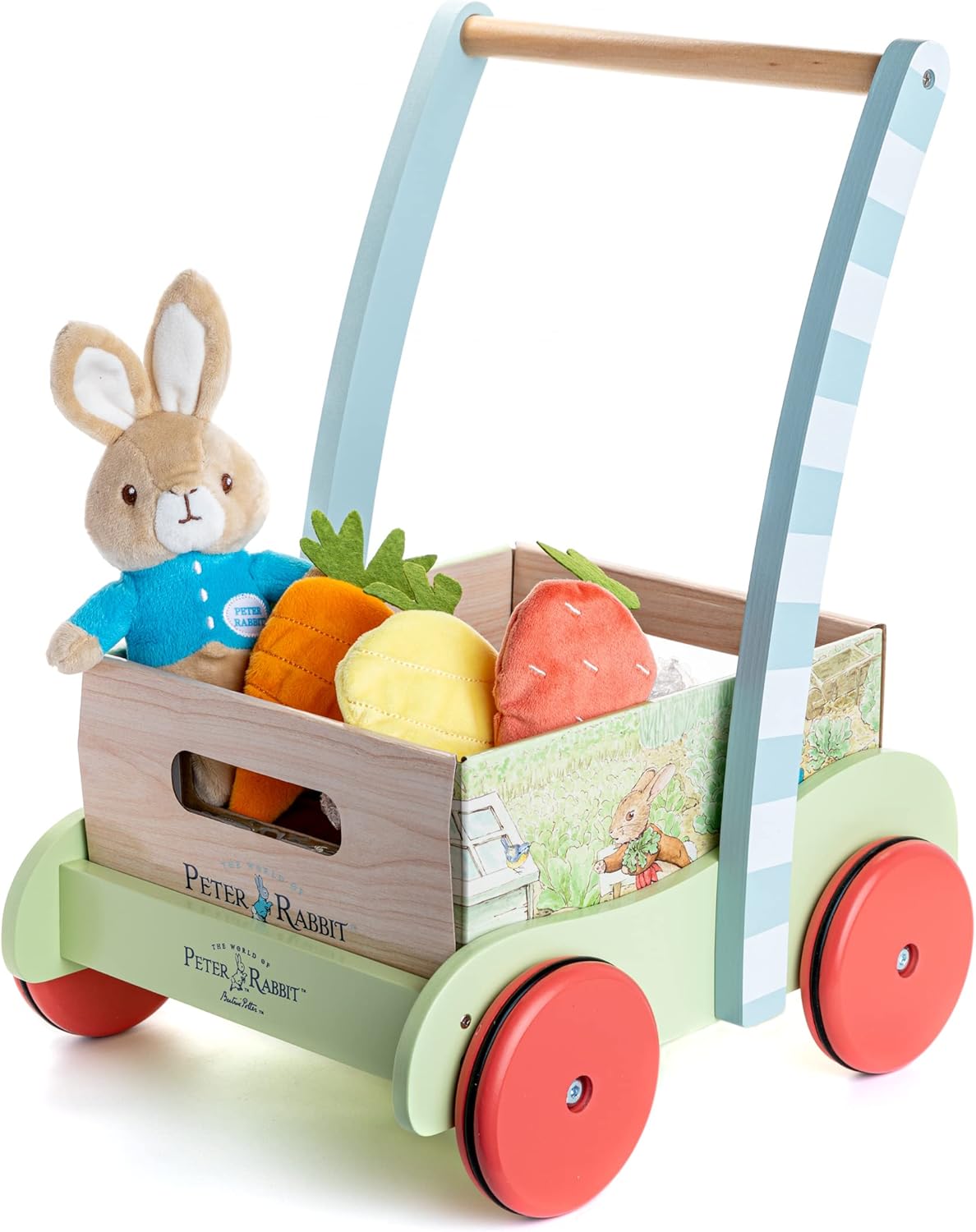 Peter Rabbit Wooden Garden Wagon and Plush Veggie Play Set