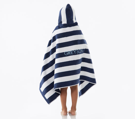 Rugby Stripe Kid Hooded Towels