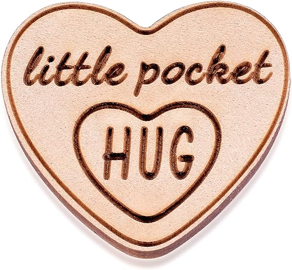 Wooden Pocket Hug Token Gift - Little Heart Shaped Hug Tokens, Love Gifts For Family and Friends