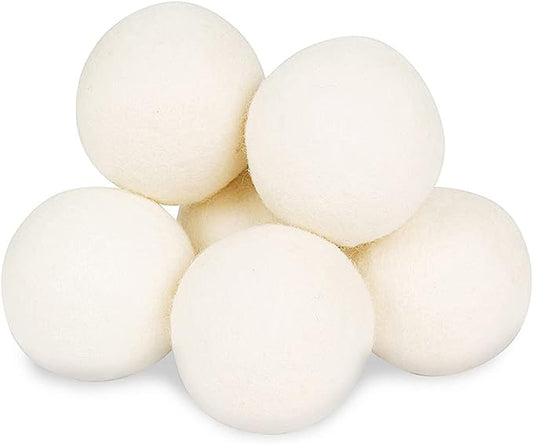6 pieces White Wool Dryer Balls