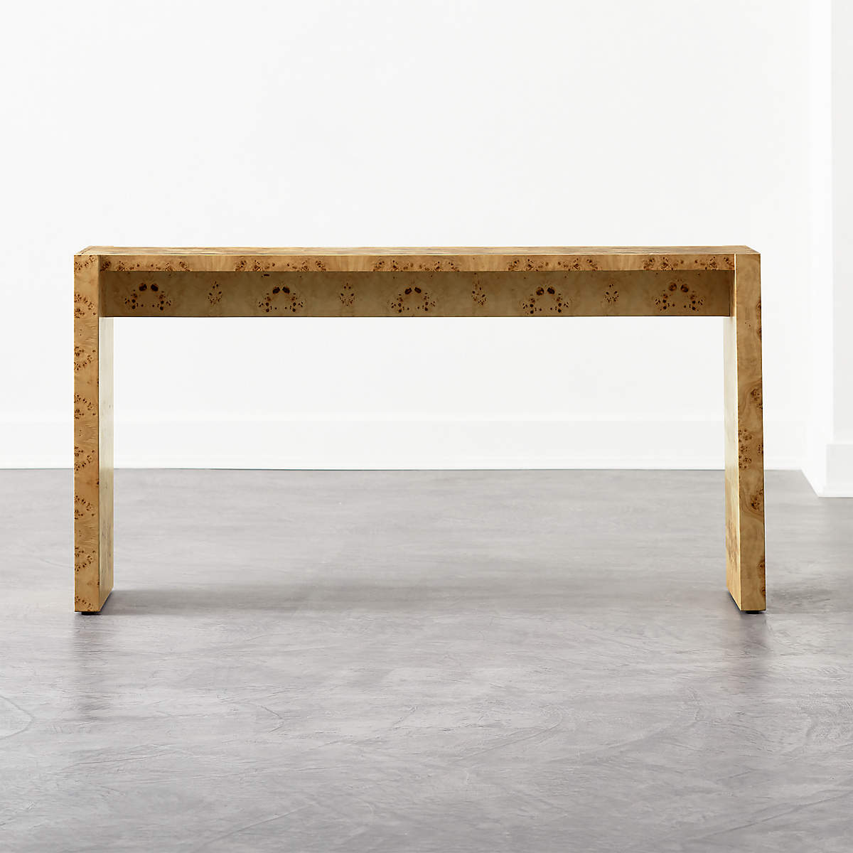 Neutral Burl Wood Console Table (54")